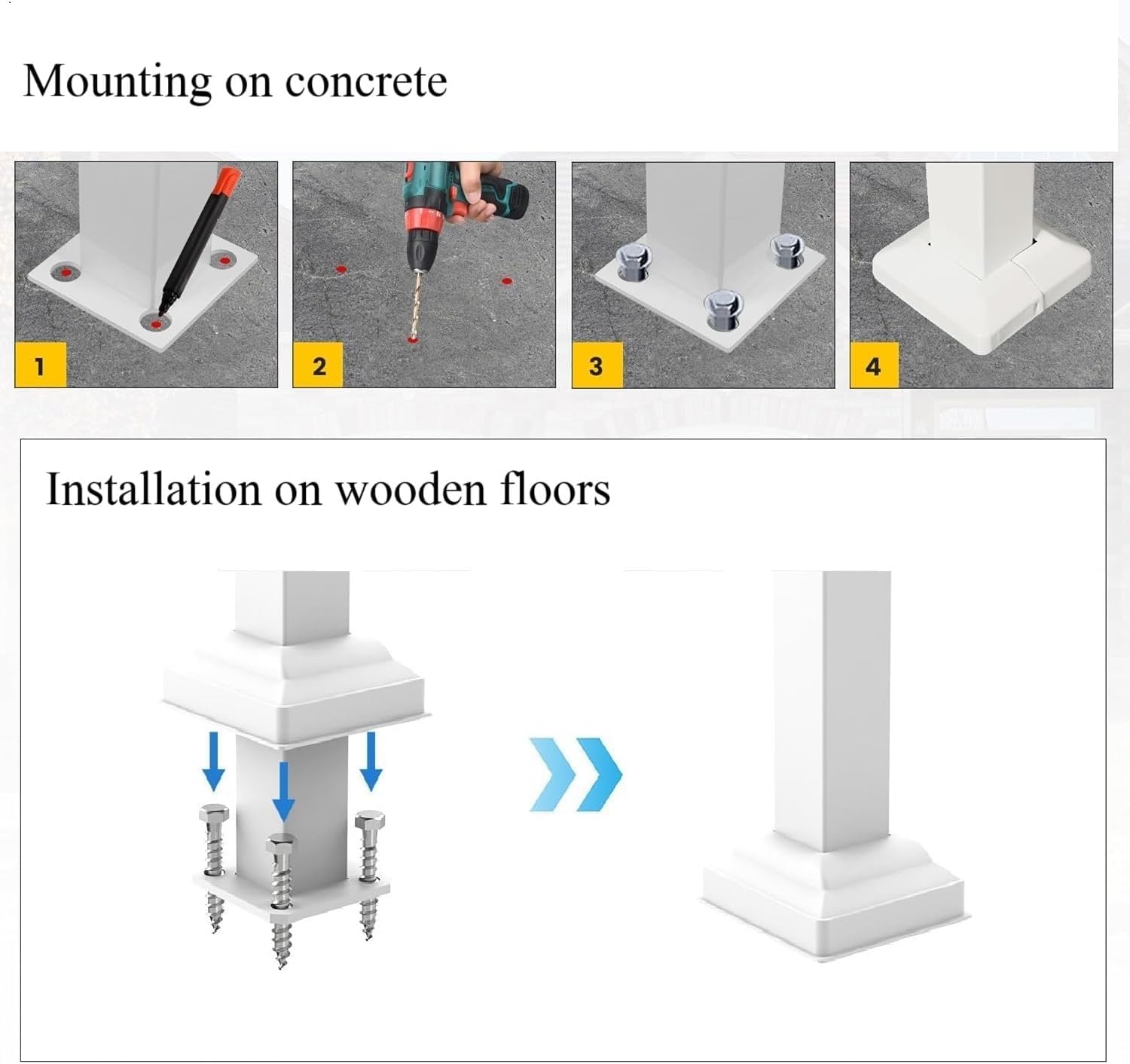 Easy-installation tools included to simplify Metty Metal railing assembly.