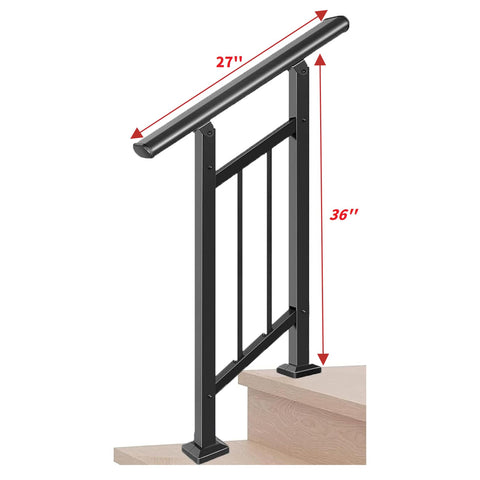 Metty Metal handrail close-up texture highlights durable wrought iron finish