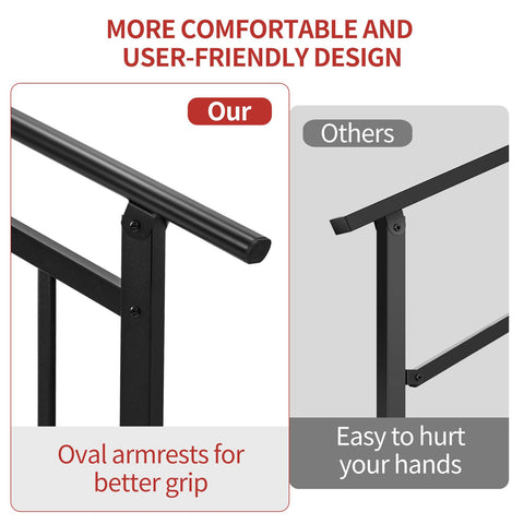 Metty Metal handrail on porch steps demonstrates quick outdoor setup
