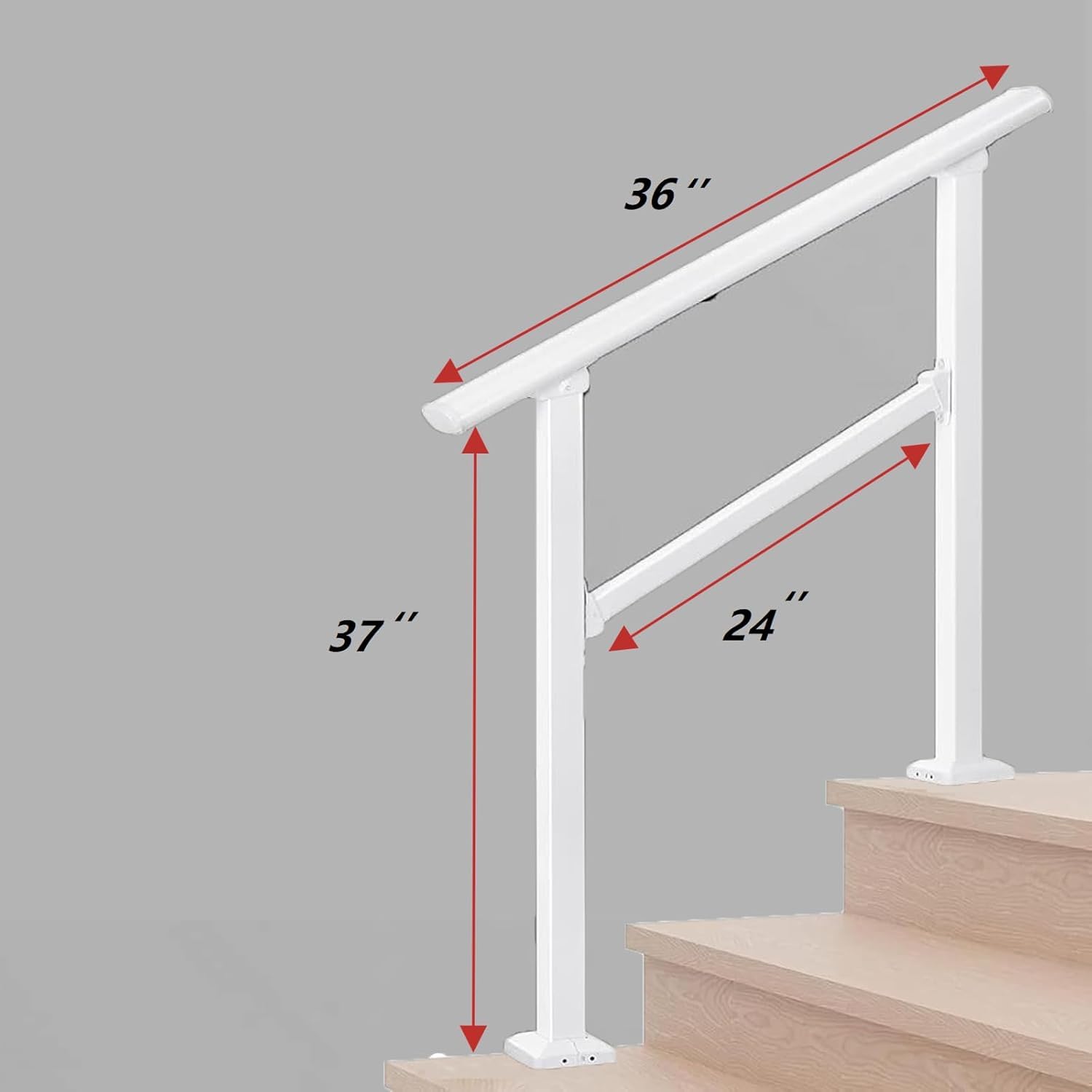 Metty Metal indoor stair railing kit for accessible indoor stairs