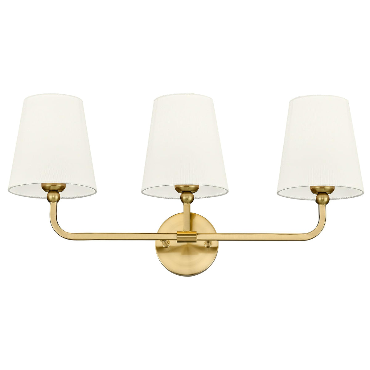 METWET VL837-BG-B-3 brushed gold base on wall sconce for modern bathroom lighting.
