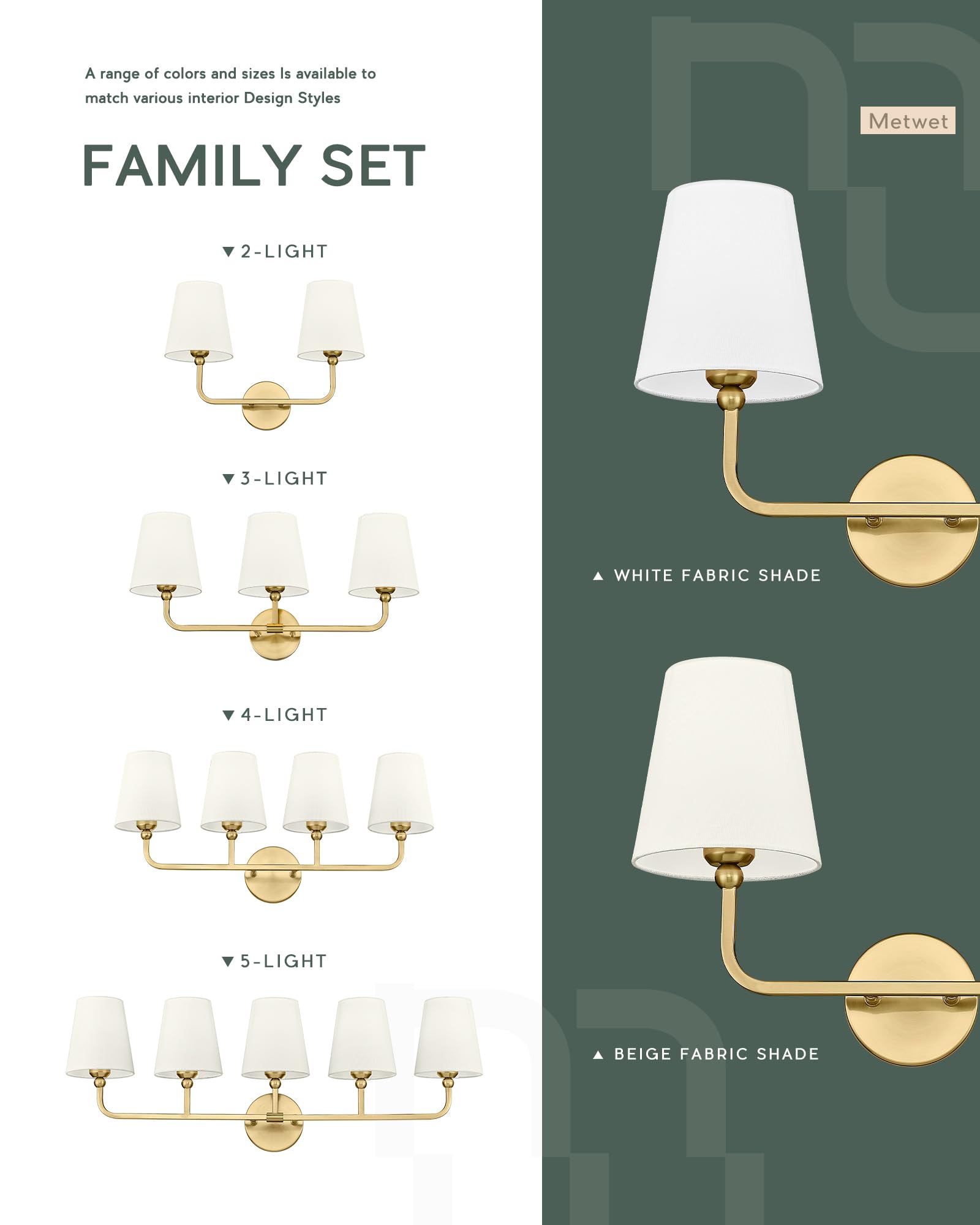 METWET VL837-BG-B-3 dimmable-ready option with compatible bulbs.