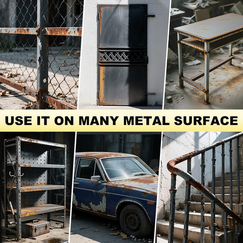 Meuvcol Metal Paint flat matte black finish on metal surfaces.