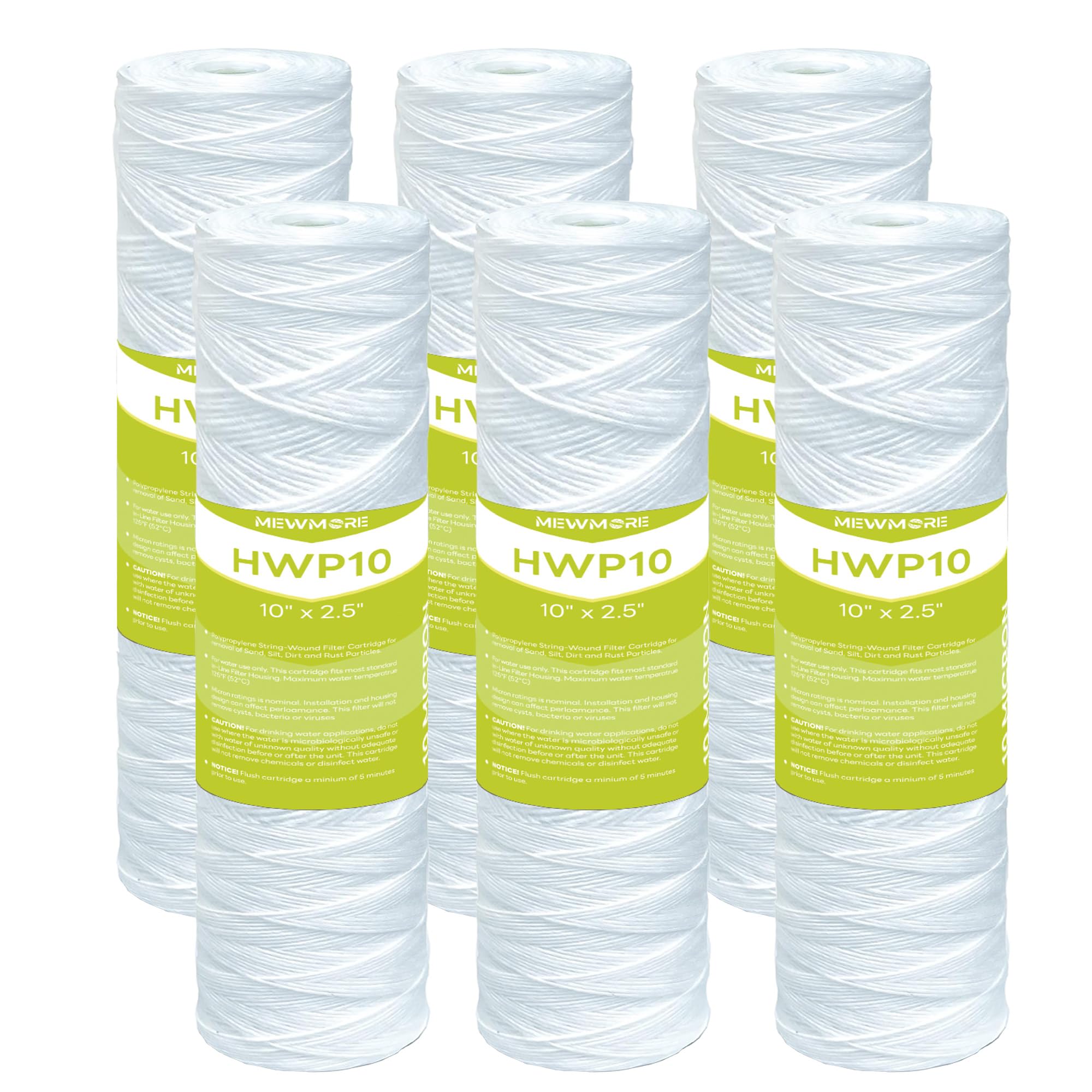 MewMore 10-micron sediment filter reducing particles for clearer water.