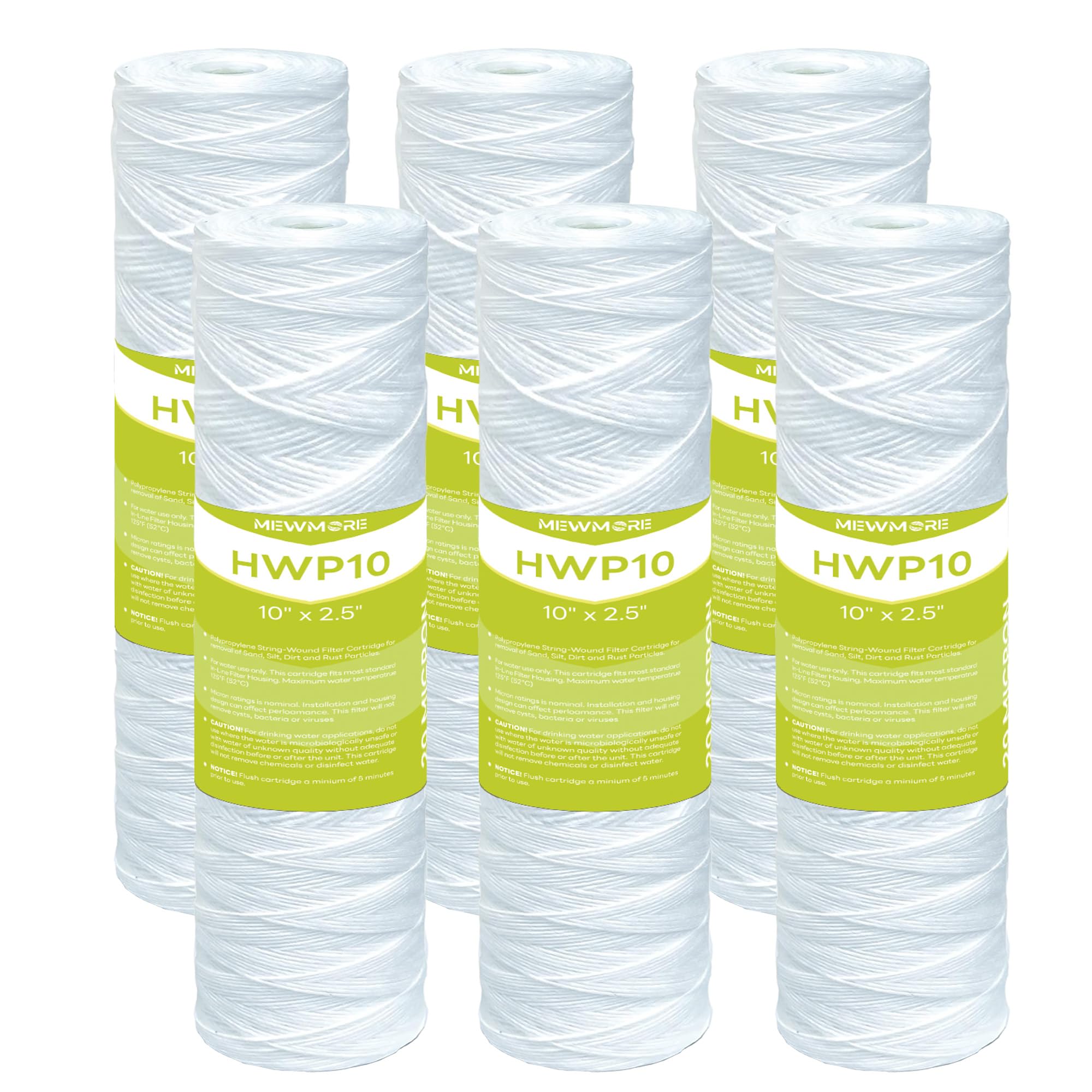 MewMore 20-micron string-wound sediment filter removes particulates for clearer water.