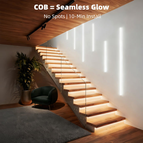 MEWOR warm white 3000K strip illuminates mirrors evenly