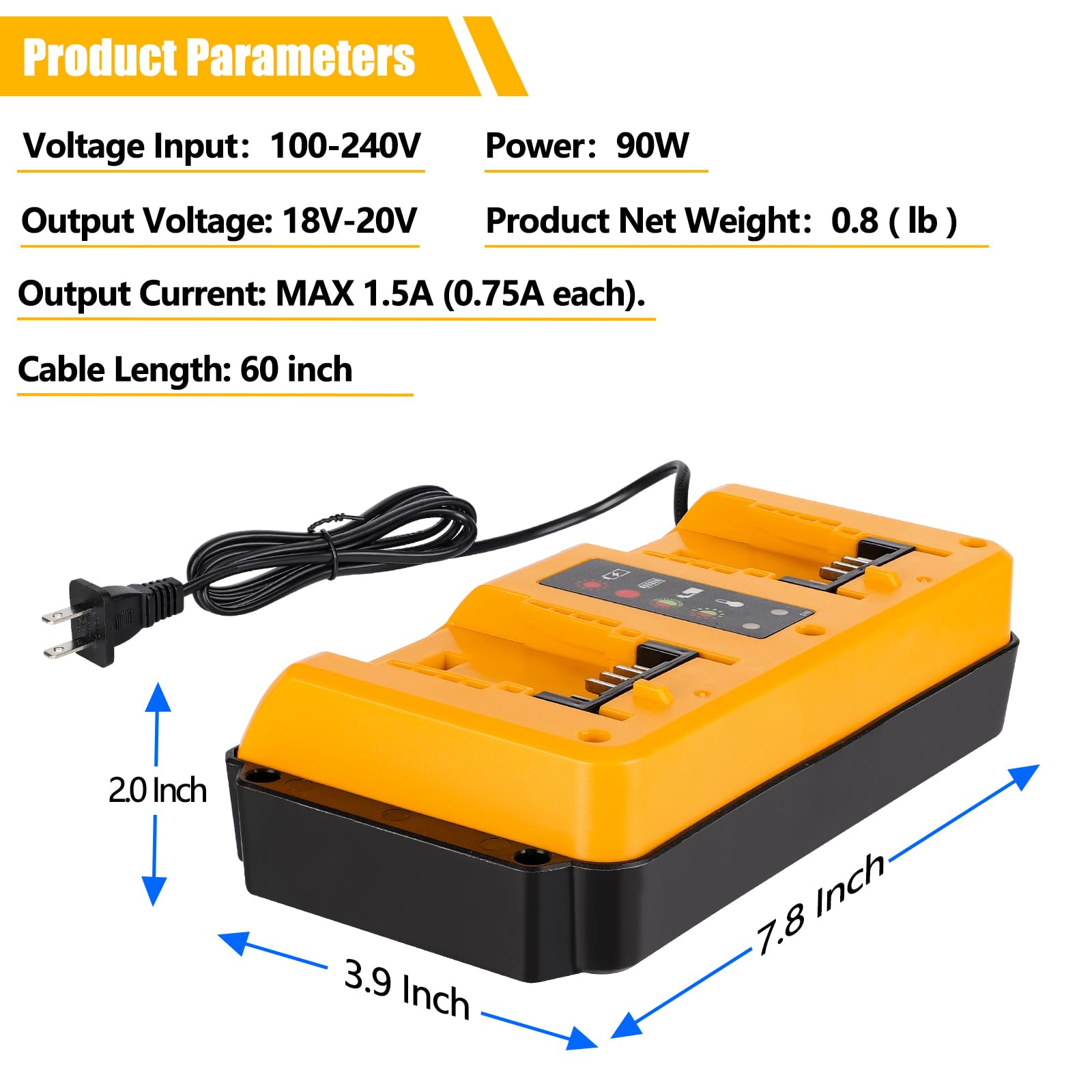 Global input compatibility 100-240V for the Mewryytuo rapid charger
