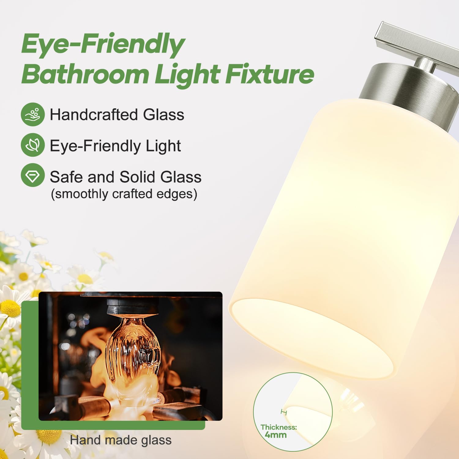 Soft, eye-friendly lighting from Meybiok vanity light enhances morning routines.