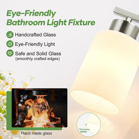 Soft, eye-friendly lighting from Meybiok vanity light enhances morning routines.