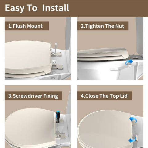 Meydrdou bottom fixing design ensures secure fit on standard round toilets