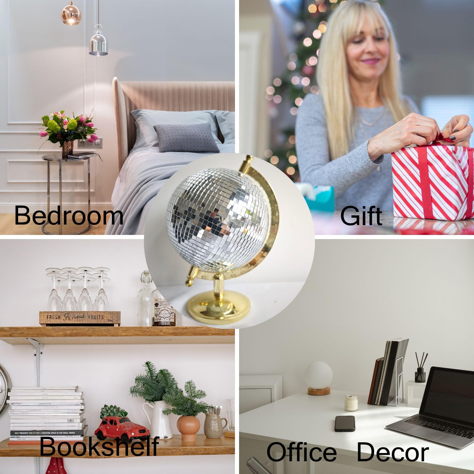 MFGDISCO tabletop decor disco ball elevates desks and shelves.