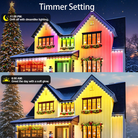 MFROO holiday lighting creates Halloween and Christmas ambience with adjustable scenes.