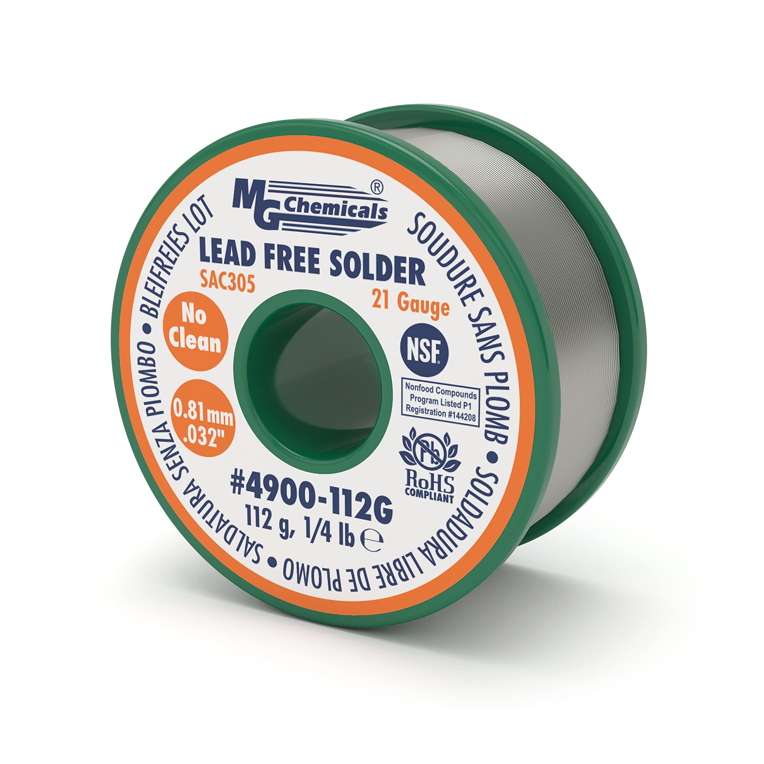 MG Chemicals 4900 solder spool ready for lead-free PCB assembly