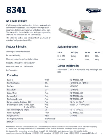 MG Chemicals 8341 no-clean residue on joints illustrates non-conductive, moisture-resistant finish.