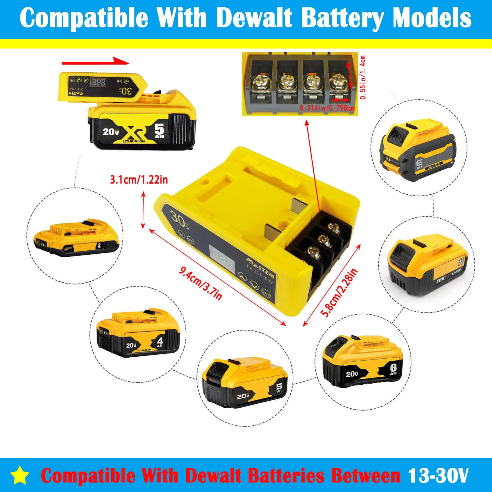 MgcSTEM 12-30V compatibility supports power wheels, RC toys, and DIY robotics.