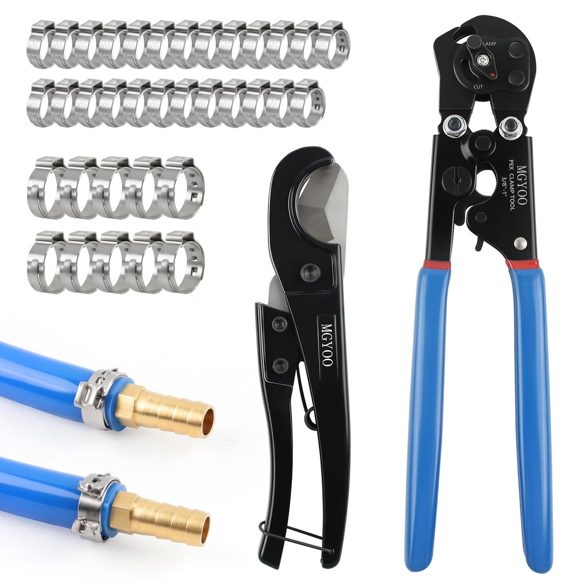 MGYOO PEX Crimping Tool Kit front view for quick pipe installations