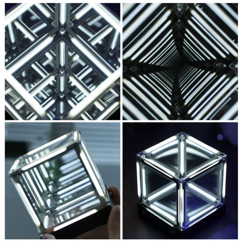 Mhaohuofu Infinity Cube Light side view showing compact, wireless decor