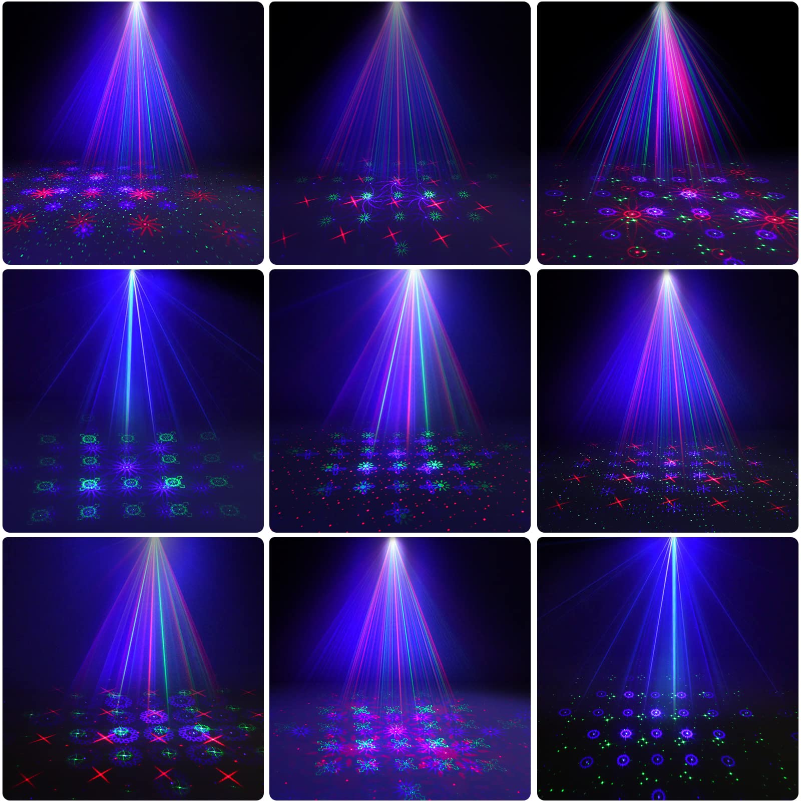 MHAZDZE bright-red-green-blue beams create captivating exterior displays.