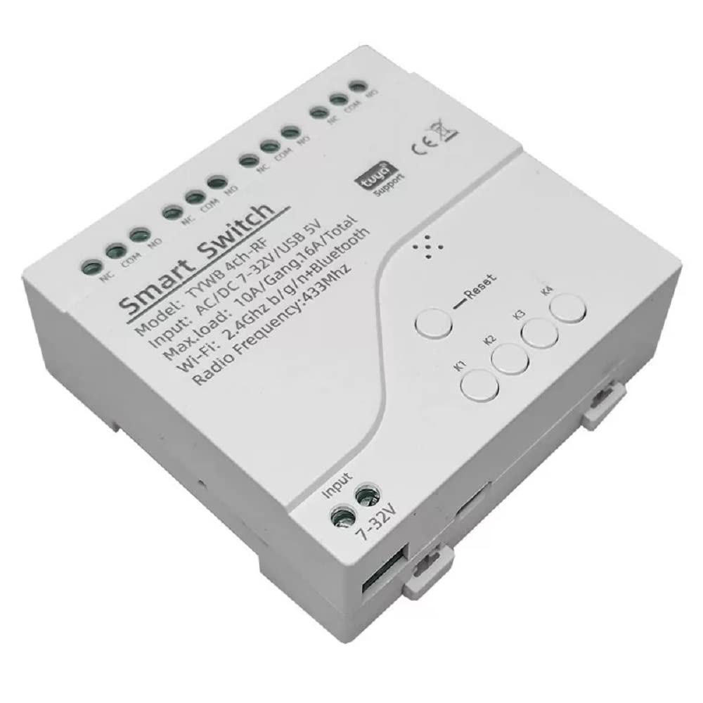 MHCOZY 4CH wifi relay front panel with four status indicators for quick checks.