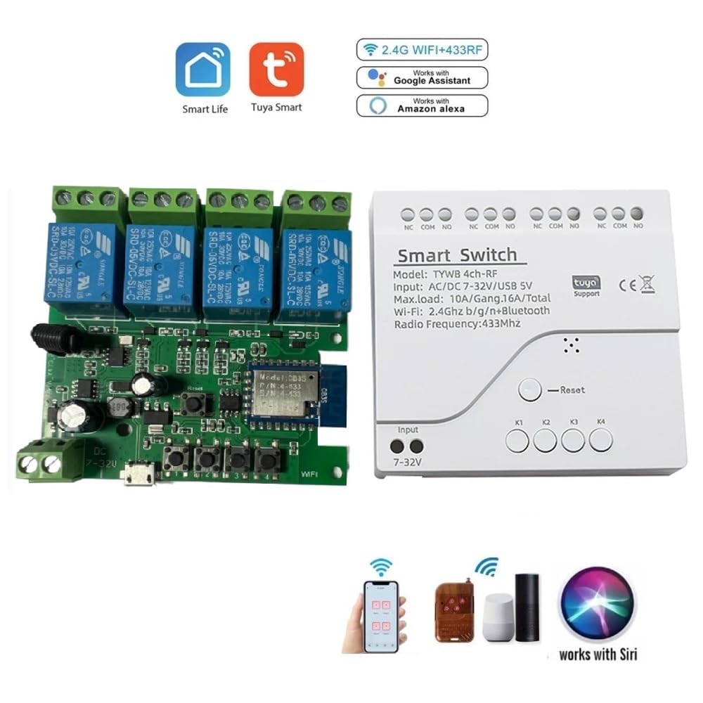 MHCOZY 4CH wifi relay indicator lights show active channels at a glance.