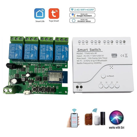 MHCOZY 4CH wifi relay indicator lights show active channels at a glance.