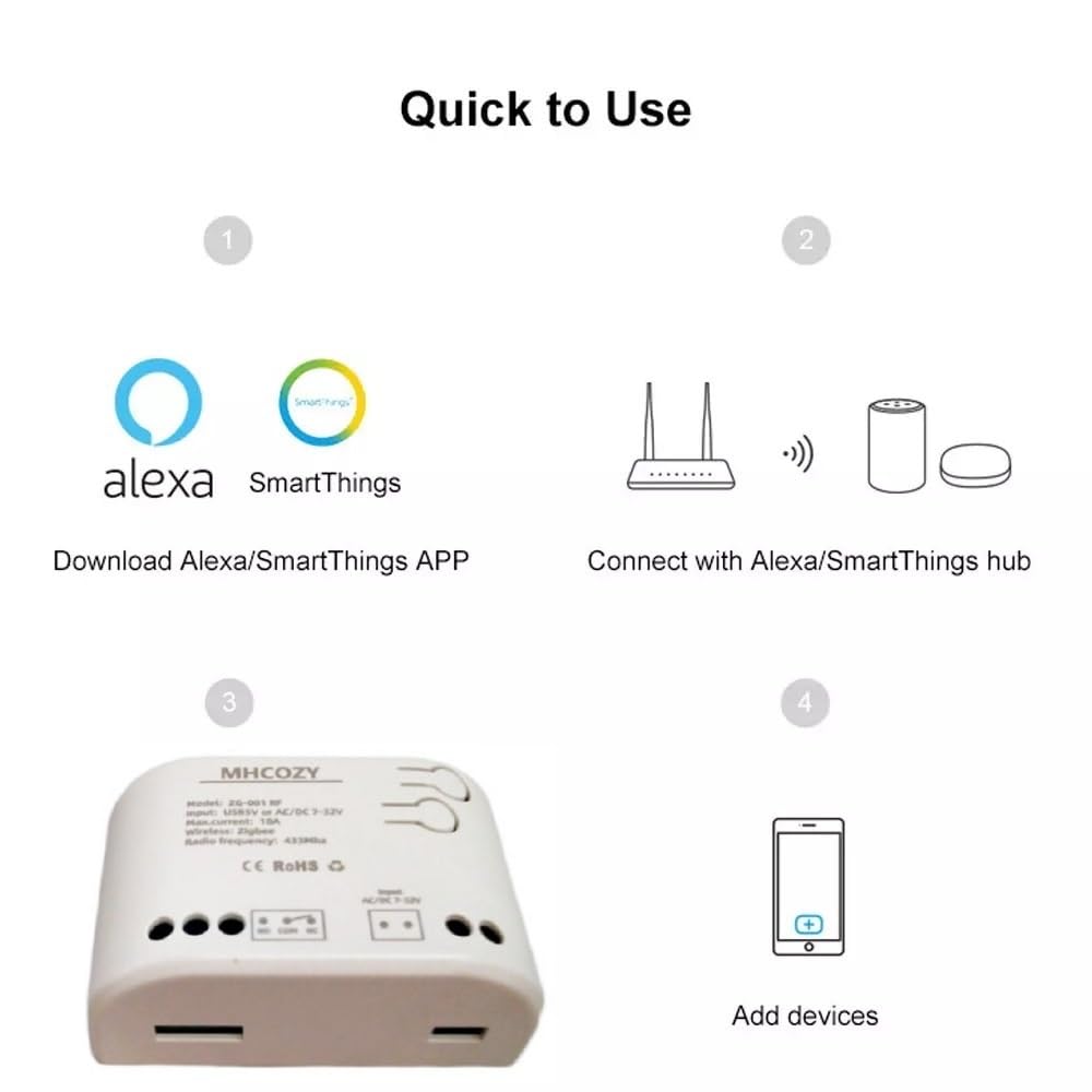 MHCOZY simple installation with one-tap ZigBee hub pairing.
