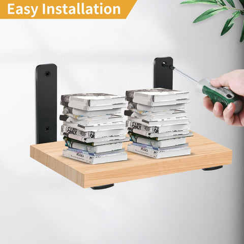 MHMYDZ 12-pack L brackets with screws for quick, secure shelf installation.
