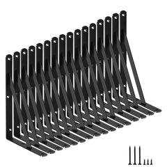 MHMYDZ 16-pack shelf brackets wall-mounted for strong, reliable shelf support.