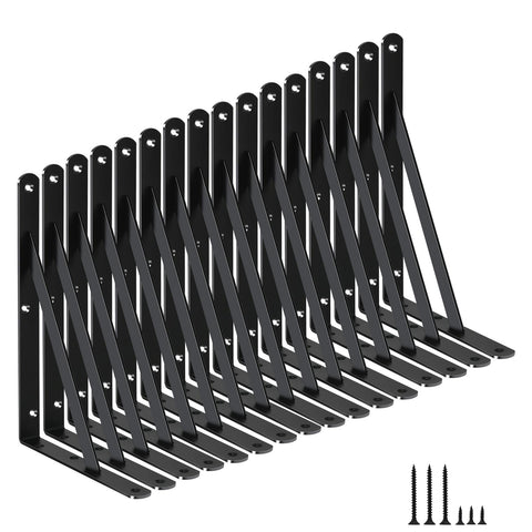 MHMYDZ 16-pack shelf brackets wall-mounted for strong, reliable shelf support.