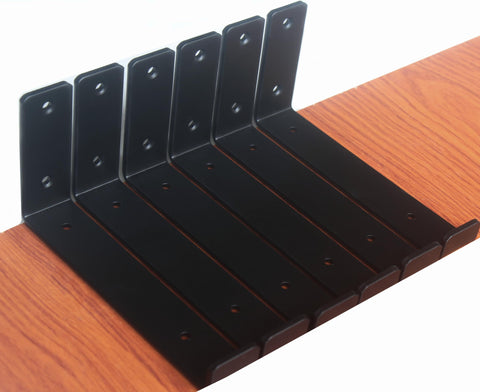 MHMYDZ six-pack rustic black brackets; sturdy wall shelving solution.