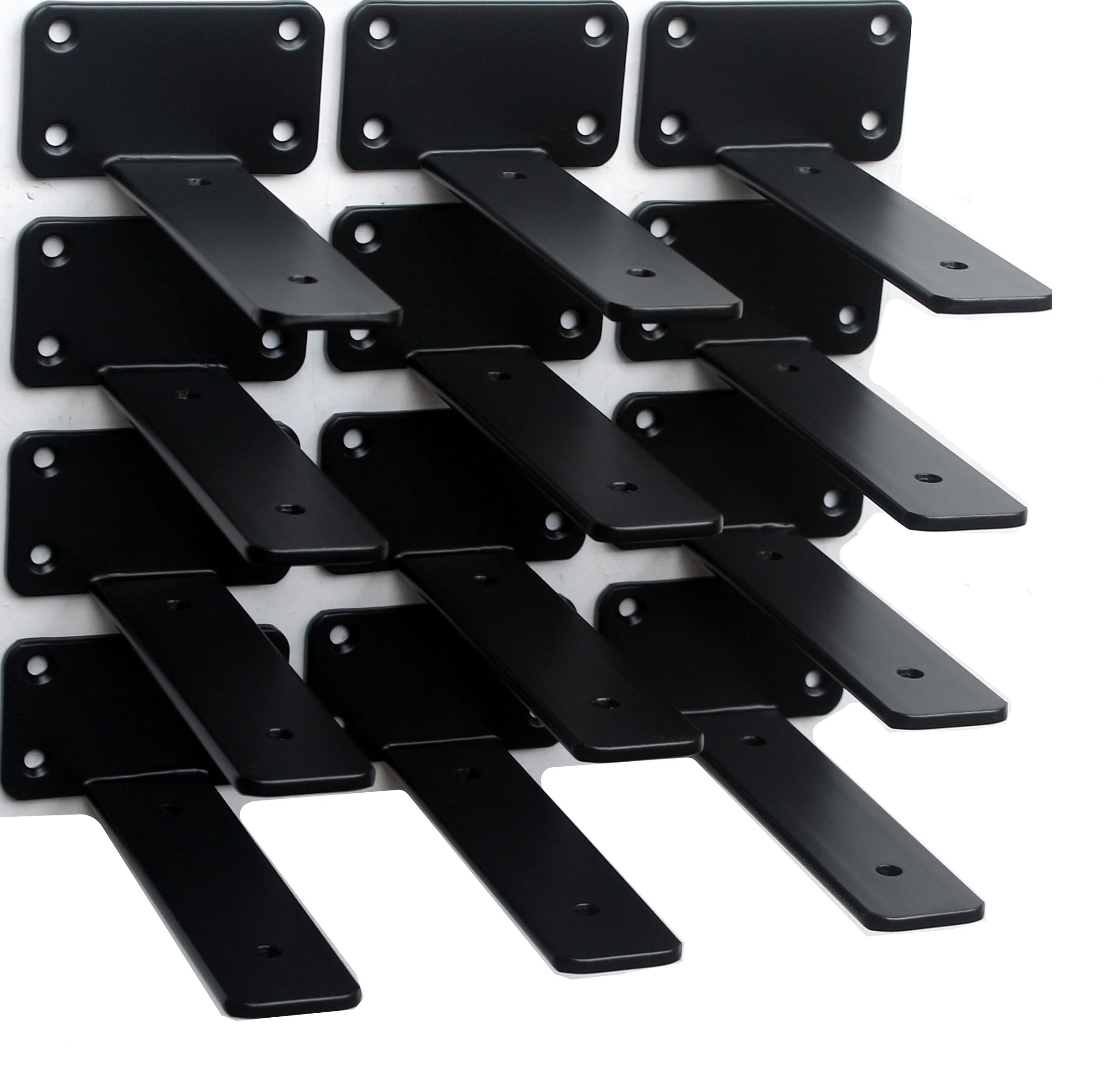 MHMYDZ 6-inch black hidden L bracket closeup showing rugged steel construction.