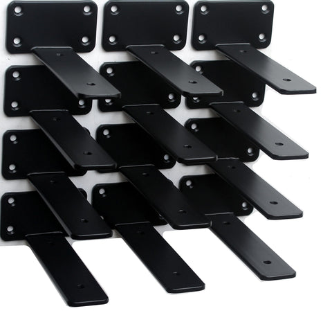 MHMYDZ 6-inch black hidden L bracket closeup showing rugged steel construction.