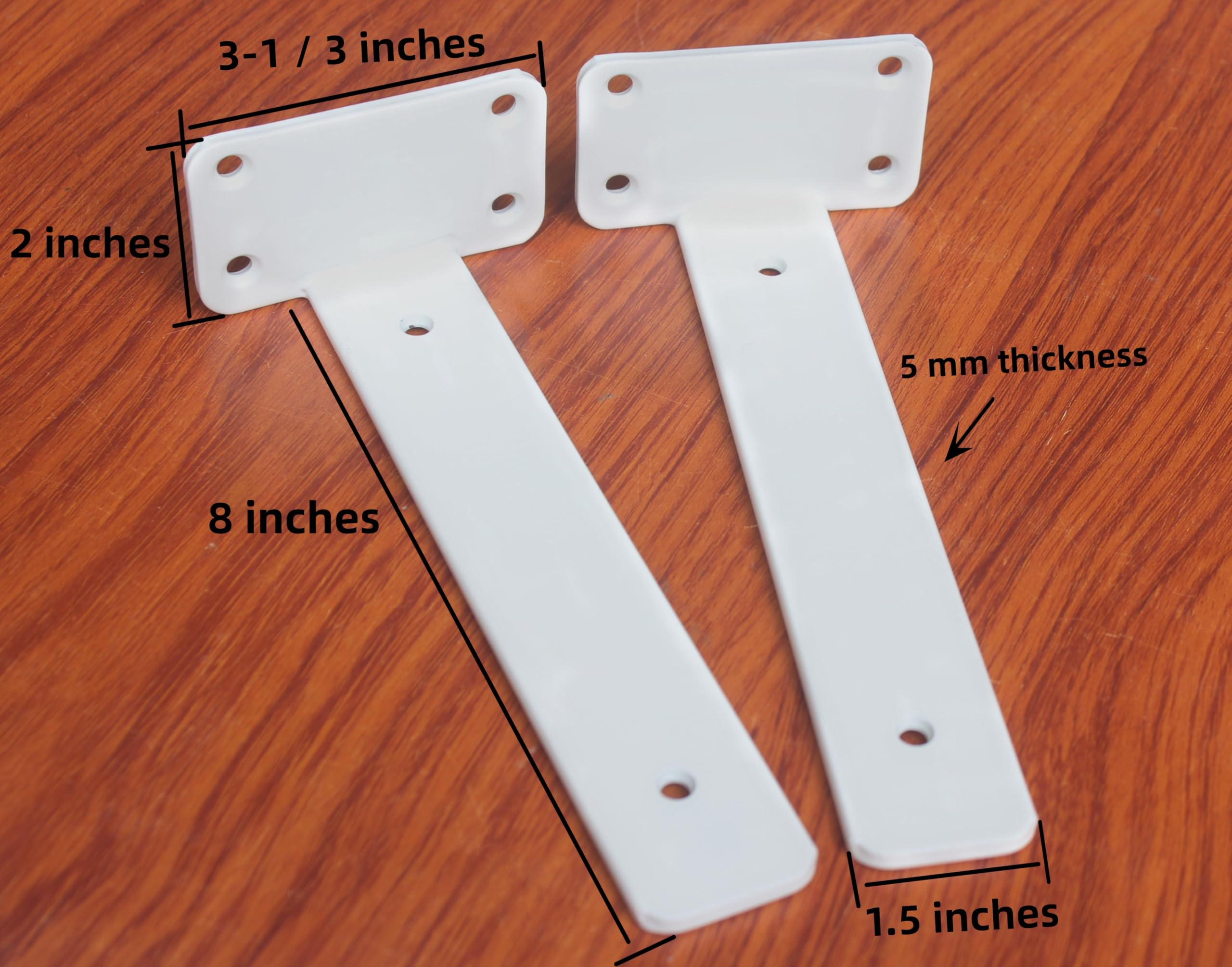 MHMYDZ white L-bracket mounted on wall with shelf for living room storage