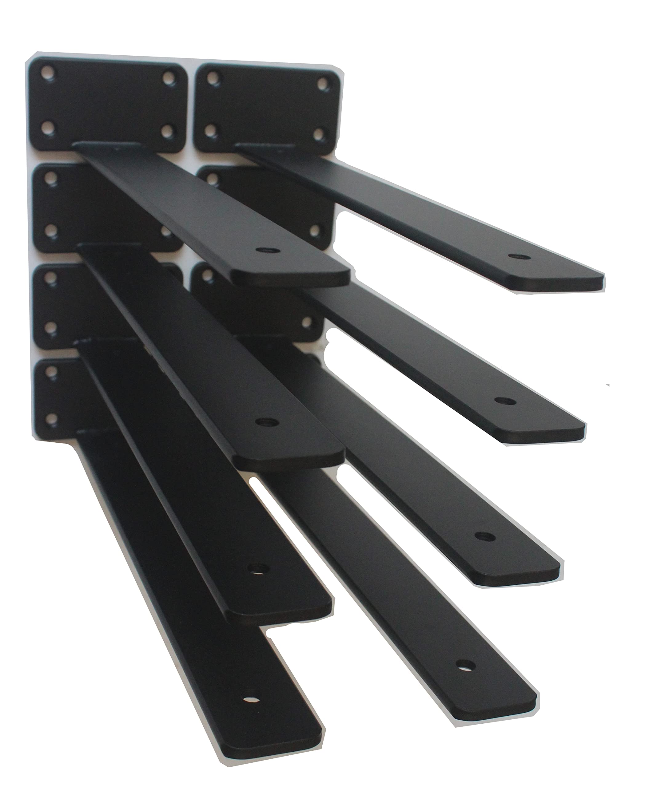 MHMYDZ 8-pack 12-inch hidden L-bracket front view showing sturdy shelf support