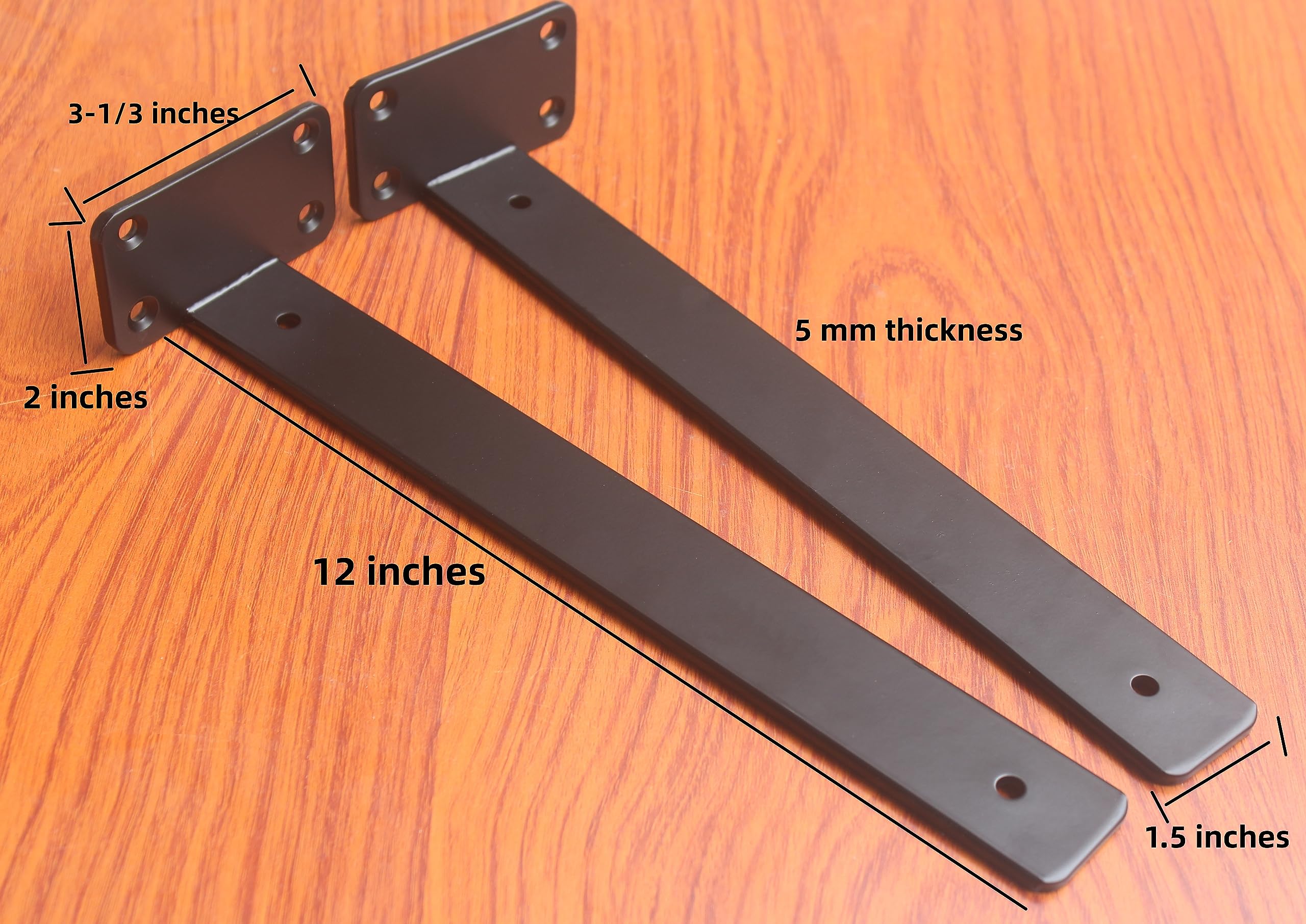 MHMYDZ 8-pack 12-inch hidden L-bracket side view for wall-mounted shelves