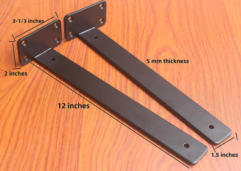 MHMYDZ 8-pack 12-inch hidden L-bracket side view for wall-mounted shelves