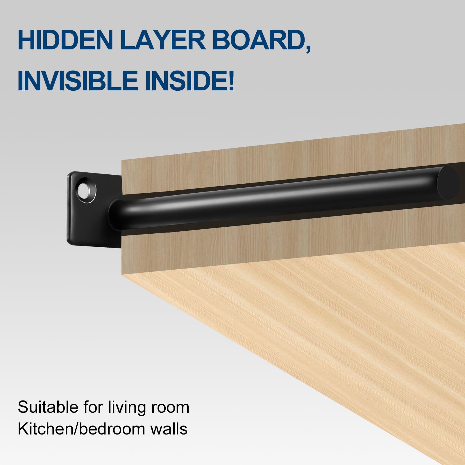 MHMYDZ concealed-shelf-support shown in use for a modern, airy look.