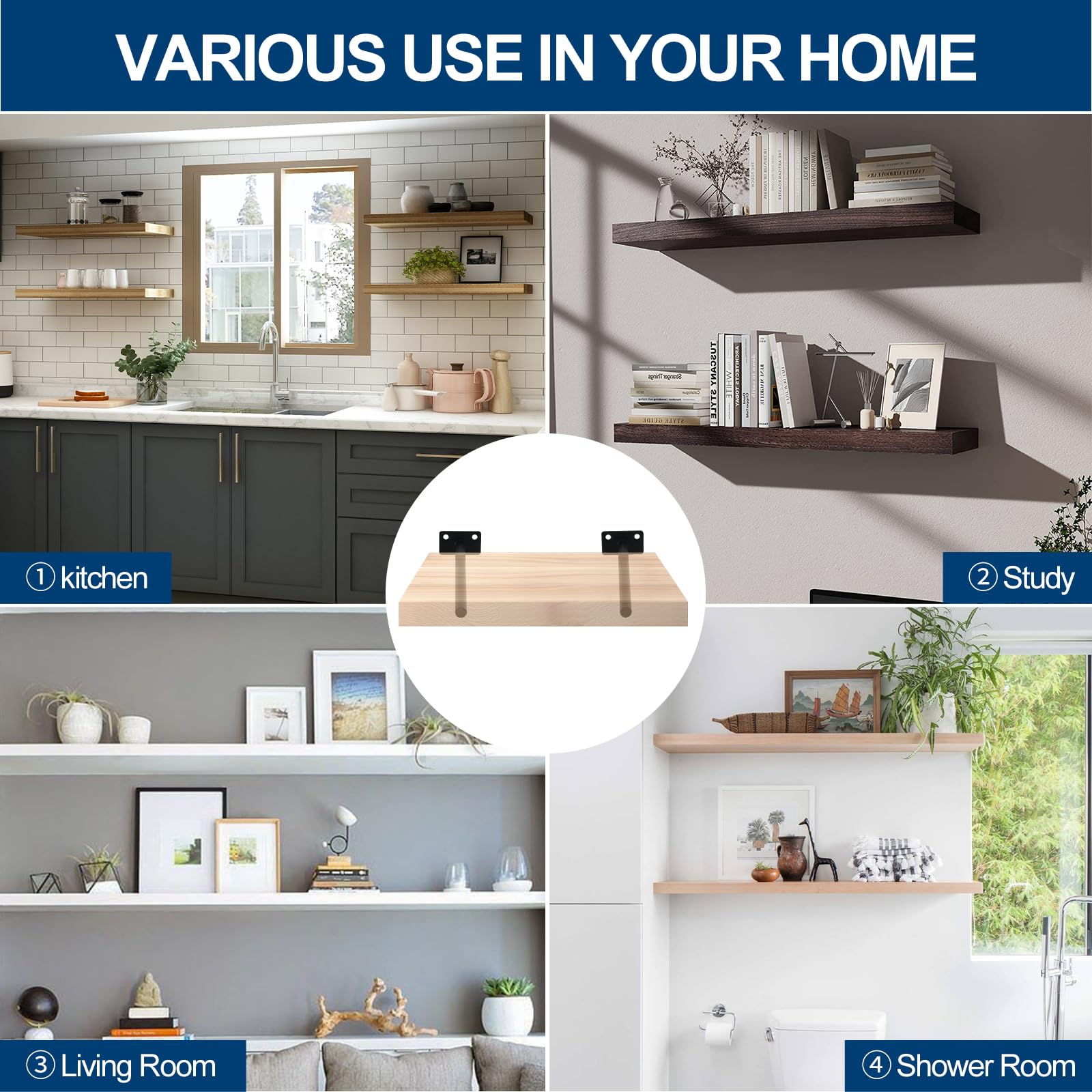 MHMYDZ deep-shelves-6-8in-compatibility suits kitchen, bath, or office.