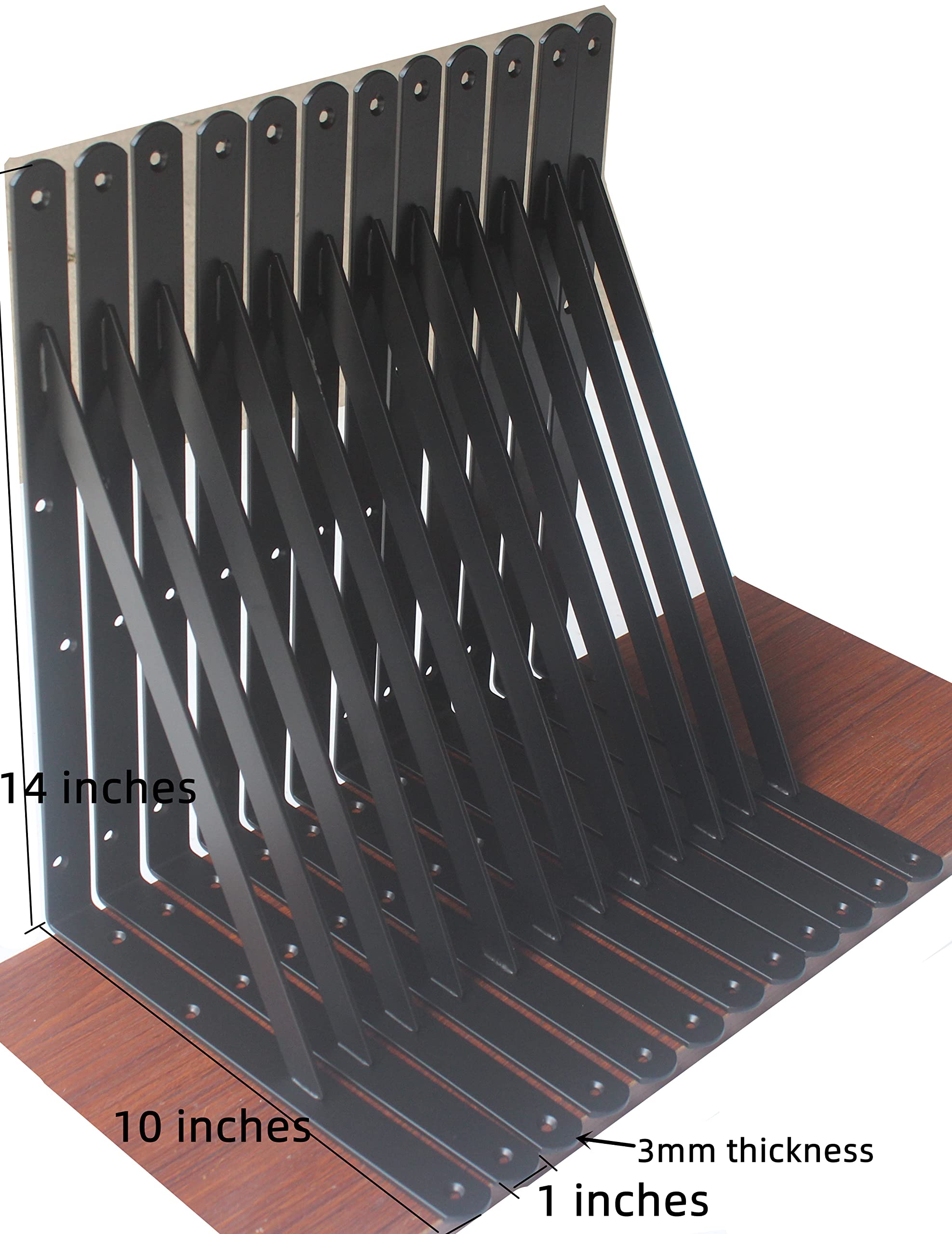 MHMYDZ heavy-duty bracket close-up with matte black finish