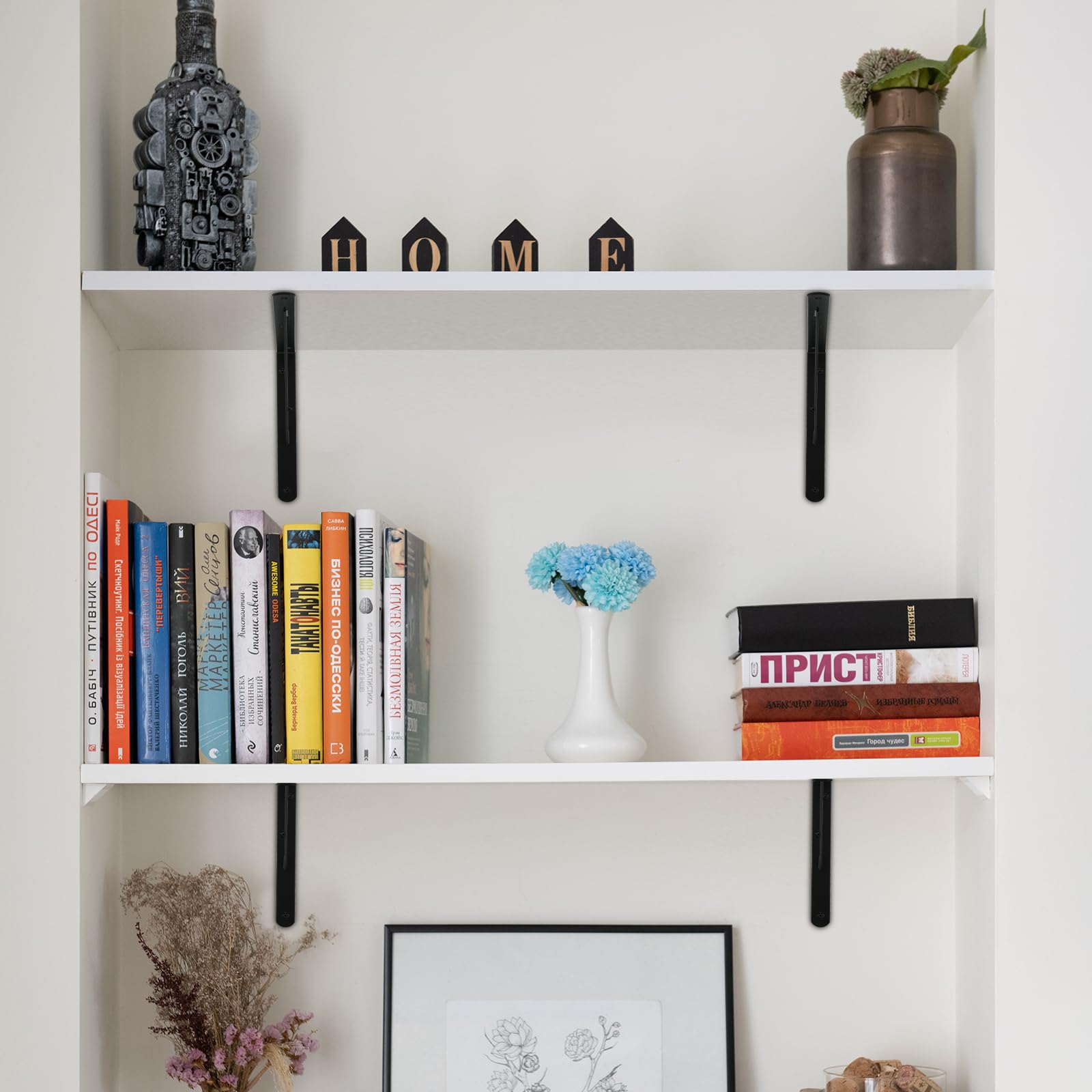 MHMYDZ versatile brackets suitable for kitchen, office, and display shelves.