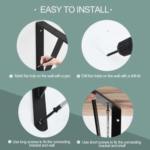 MHMYDZ wall-mounted brackets supporting a shelf for a clean, modern look