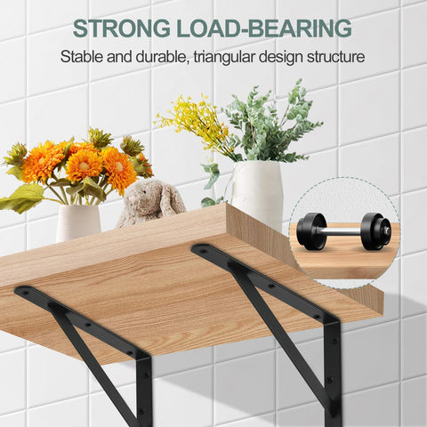 MHMYDZ wood shelf installation with included long and short screws