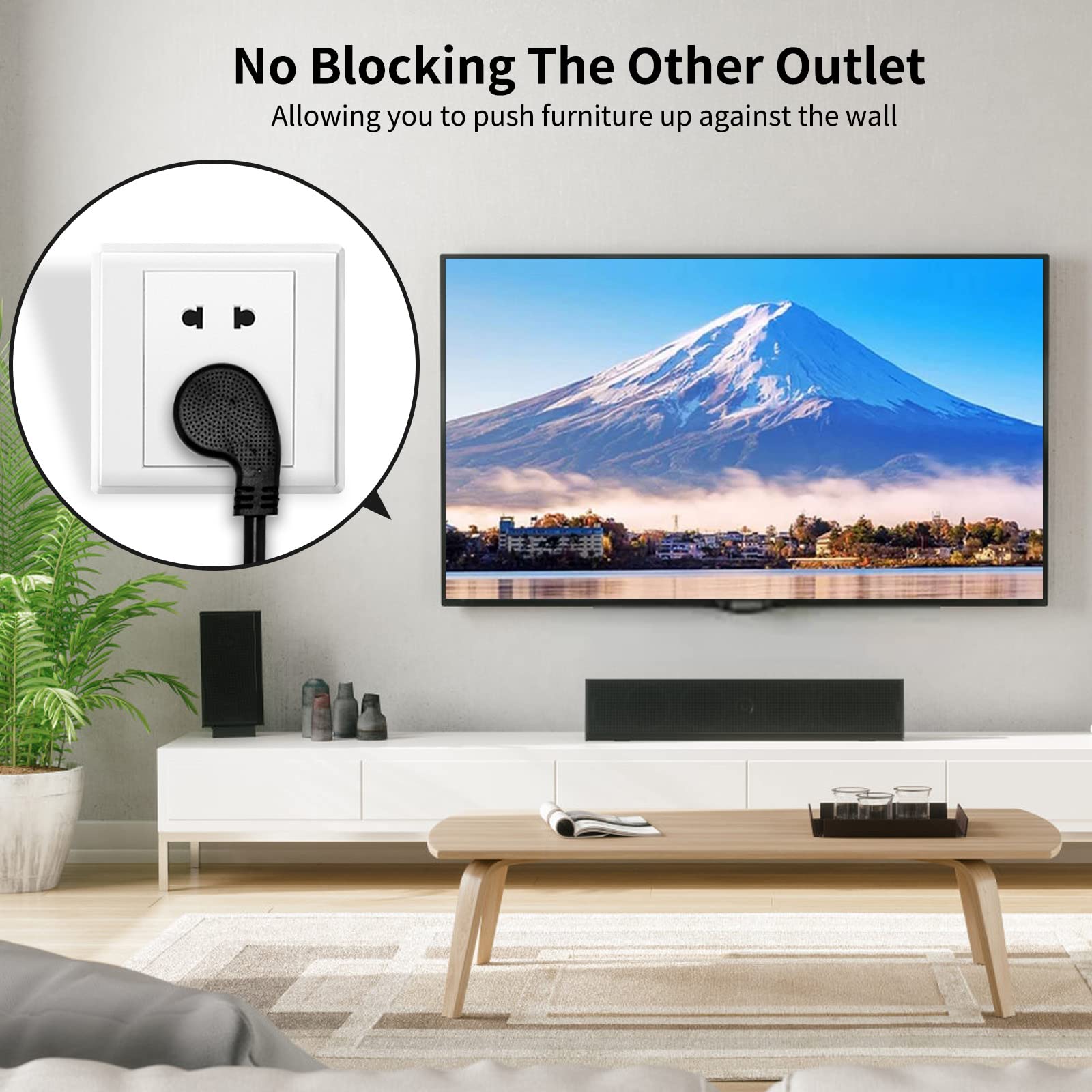 Miady 3-prong grounded extension cord 1ft for secure connections.
