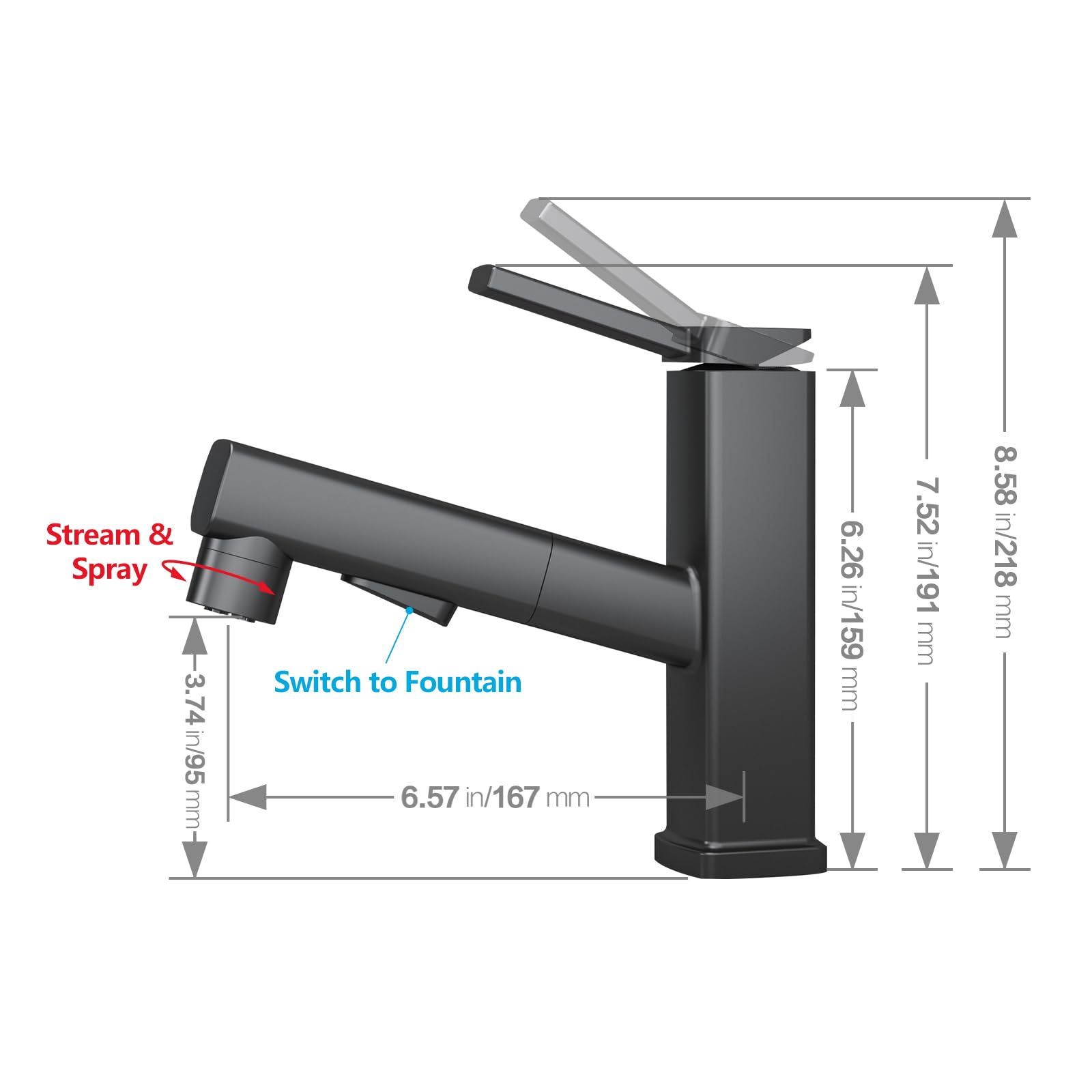MIAOHUI matte black finish adds modern bathroom style