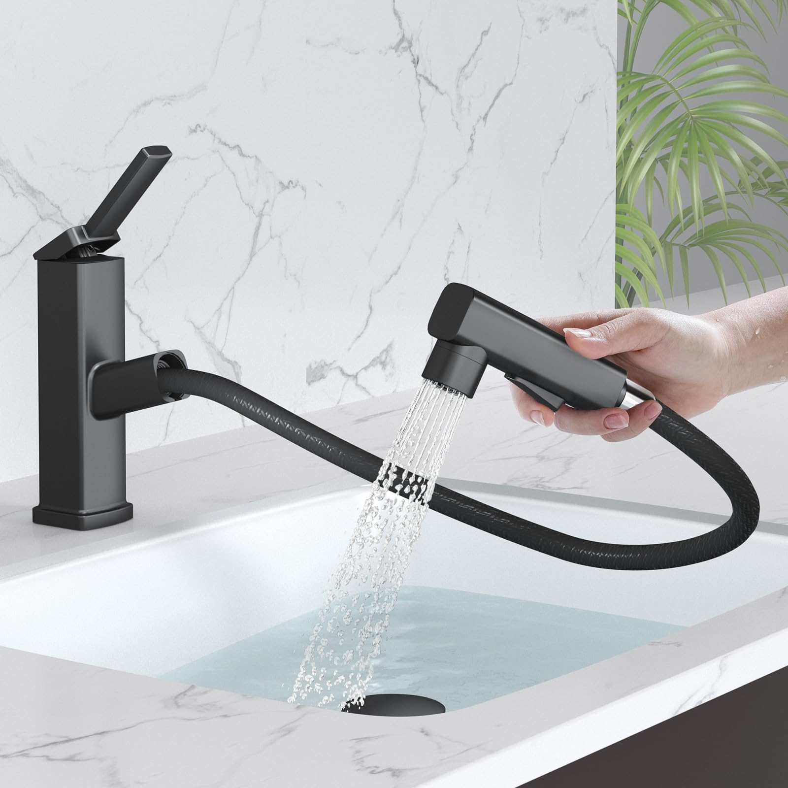 MIAOHUI pullout spout fountain mode for easy face rinse