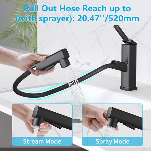 MIAOHUI pullout spout spray mode for quick rinsing tasks
