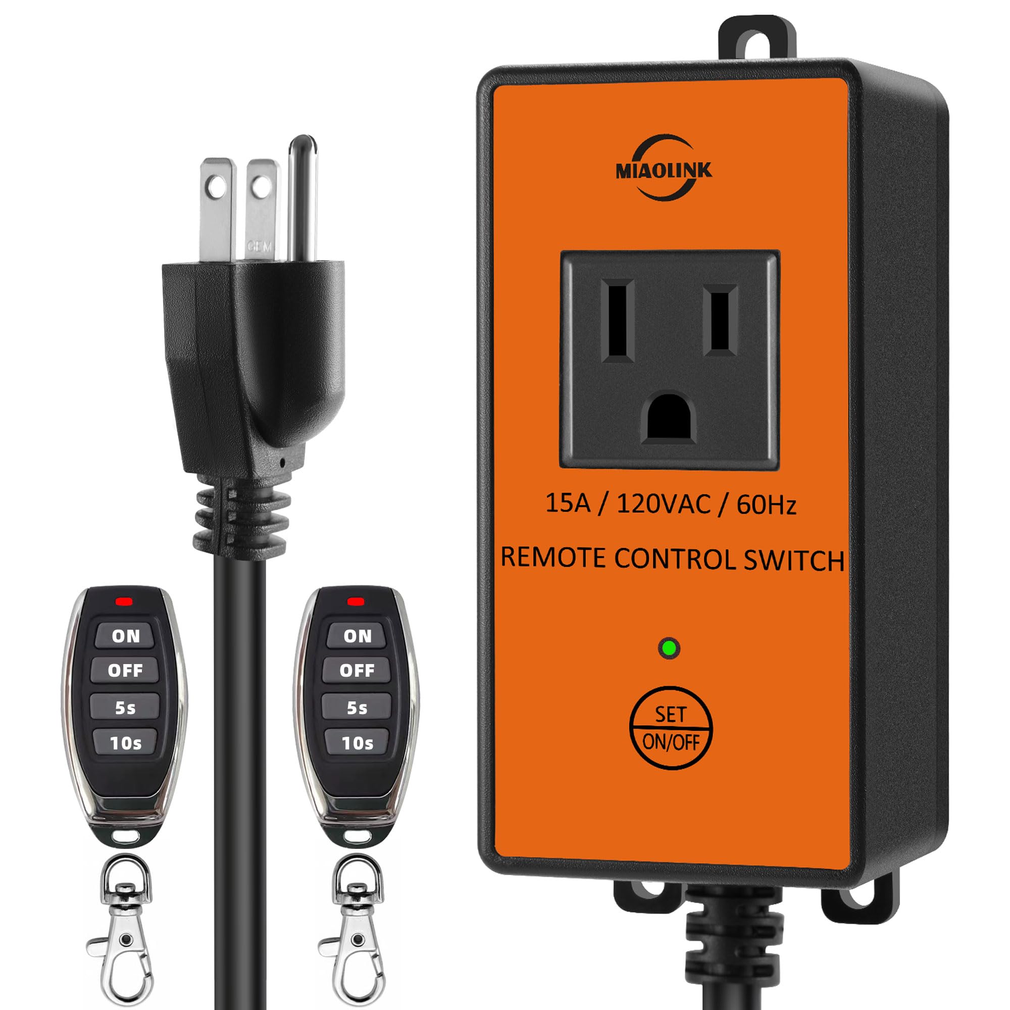MIAOLINK 120V automatic remote vacuum switch front view for hands-free control.