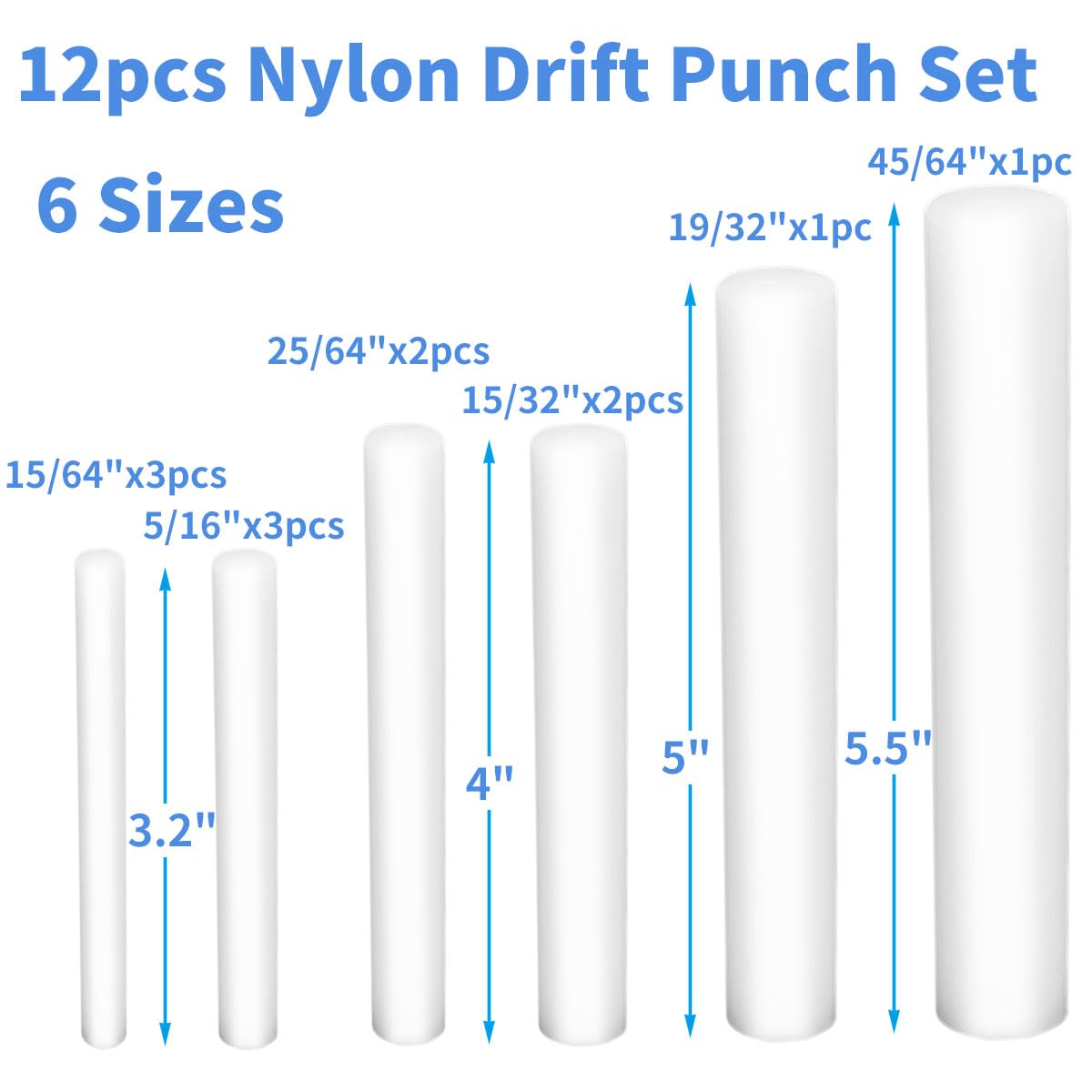 Miaozhun nylon drift punch 5/16 inch for safe, sparks-free tasks