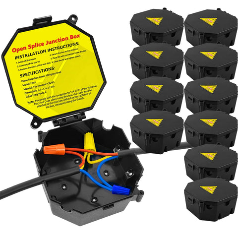 MIARALA black open splice box cover for quick, safe wiring access.