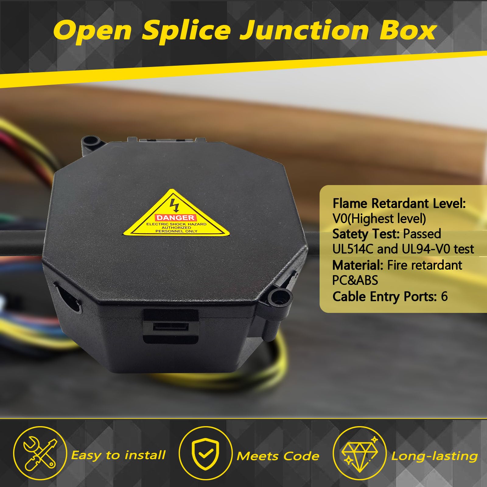 MIARALA black open splice junction box in action with easy open-close access